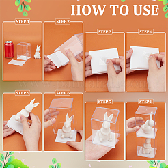 8個のPSプラスチックアクションフィギュアディスプレイケース  長方形  透明  7.7x6.5x10.8cm&nbsp;ODIS-FG0002-04B