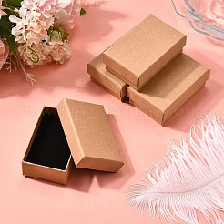 厚紙製ジュエリーセットボックス8個  リングのために  ネックレス  長方形  淡い茶色  8x5x2.5cm&nbsp;CBOX-FP0001-01