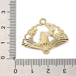 ラックメッキパンダテーマ合金エナメルペンダント  ゴールドカラー  ファン  23x29x1.3mm  穴：2mm&nbsp;ENAM-S021-08G-C