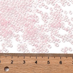 ガラスシリンダービーズ  シードビーズ  色の内側  丸い穴  ピンク  2.4~2.7x1.5~1.8mm  穴：1.2mm  約20000個/ポンド&nbsp;SEED-L011-11B-16