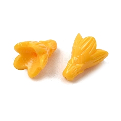 染色された合成珊瑚彫刻ビーズ  花  ゴールド  12.5~13x10~10.5mm  穴：1.2mm&nbsp;GG-CBA993E-02A-07