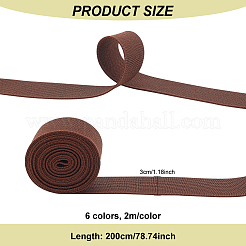 12m 6色 フラットポリエステルゴムバンド  服飾材料  ミックスカラー  30mm  2m /カラー&nbsp;OCOR-BC0002-07