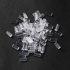 260個のプラスチック製イヤーナット  ピアスバックキャッチ  コラム  透明  6x2.5mm  穴：0.5mm&nbsp;KY-XCP0001-22
