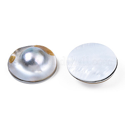 天然石シェルカボション  フラットラウンド  貝殻色  24~25x7.5~9.5mm&nbsp;PEAR-N020-Q01