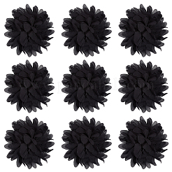 20個の花のポリエステル装飾アクセサリー  ブラック  100x6mm&nbsp;DIY-GF0013-29B