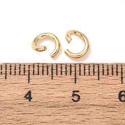 真鍮製オープンタイプ丸カン  ラウンド  カドミウムフリー＆鉛フリー  24KGP本金メッキ  6x1.2mm  内径：5mm  17ゲージ&nbsp;KK-G604-08G-10