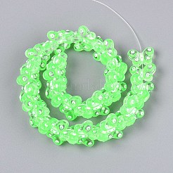 透明ガラスビーズ  エナメルスタイル  蝶  芝生の緑  10x14.2x6~6.5mm  穴：1mm&nbsp;GLAA-T025-20A