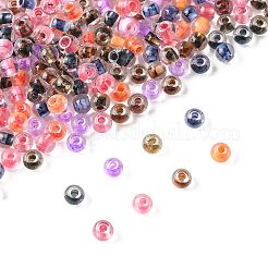 50g 3色 ハロウィン 透明ガラス ラウンドシードビーズ  色の内側  ラウンド  ミックスカラー  6/0  4x3mm  穴：1.2mm  16.67 G /カラー&nbsp;SEED-FS0001-41