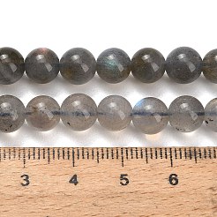 天然石ラブラドライトビーズ連売り  スムーズなラウンド  7.5mm  穴：0.8mm  約53~54個/連  15.55~15.75インチ（39.5~40cm）&nbsp;G-G448-7.5mm-04