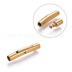 304ステンレススチール製バヨネット留め具  チューブ  ゴールドカラー  23x4mm  穴：3mm&nbsp;STAS-E473-01A-G