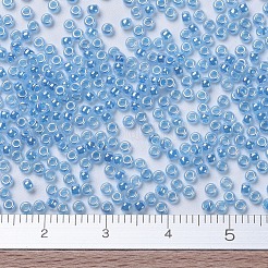 MIYUKIラウンドロカイユビーズ  日本製シードビーズ  11/0  （rr537)青いセイロン  2x1.3mm  穴：0.8mm  約50000個/ポンド&nbsp;SEED-G007-RR0537
