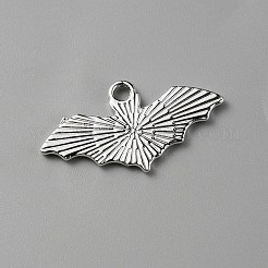 ハロウィンアロイエナメルペンダント  プラチナ  バットチャーム  ブラック  13.5x25.5x1mm  穴：2mm&nbsp;ENAM-CJC0002-34P-03