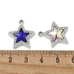 K5ガラスチャーム  合金パーツ  UVメッキ  スター  プラチナ  20x17.5x5mm  穴：1.8mm&nbsp;PALLOY-P308-25P