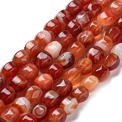 天然バンデットアゲートビーズ連売り  染め＆加熱  イチジクの形  暗赤色  9x8x8mm  穴：1.2mm  約38個/連  13.66~13.98''（34.7~35.5センチメートル）&nbsp;G-G172-02A