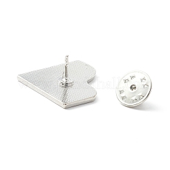 ピアノエナメルピン  バックパック服用楽器合金ブローチ  プラチナ  ブラック  24x33x2mm  ピン：1.2mm。&nbsp;JEWB-M022-04