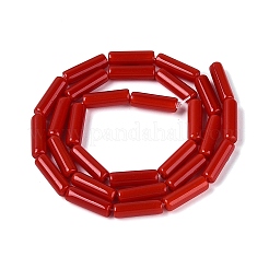 オペークソリッドカラーガラスビーズ連売り  ラッパ  レッド  12.5~13x4~4.5mm  穴：0.6~0.9mm  約28~29個/連  14.57~15.16インチ（37~38.5cm）&nbsp;X-GLAA-N070-01A-C01