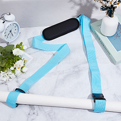 ポリエステル＆ポンポンビーチチェアストラップ  折りたたみ椅子、バックパック、キャンプ用椅子の持ち運び用  ディープスカイブルー  1220~2000x37~70mm&nbsp;FIND-WH20023-096D