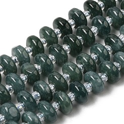 天然ミャンマー翡翠ビーズ連売り  ガラスビーズ  ロンデル  7~7.5x3~3.5mm  穴：1mm  約66個/連  14.88''（37.8センチメートル）&nbsp;G-F822-B01-01