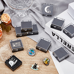 プラスチックバッジ収納ギフトボックス  内側に黒いEVAスポンジが入っています  正方形  4.95x4.2x2.15cm&nbsp;LS-CON-WH0099-06A
