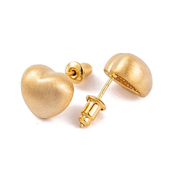 ハート真鍮スタッドピアス女性用  18KGP本金メッキ  10x11mm&nbsp;EJEW-G391-07G
