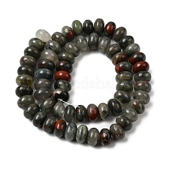 天然のアフリカブラッドストーンビーズ連売り  ロンデル  10.5x6.5mm  穴：0.8mm  約59個/連  14.69''（37.3センチメートル）&nbsp;G-A280-A06-03
