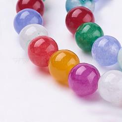 天然石ホワイトジェイドビーズ連売り  染め  ラウンド  カラフル  ミックスカラー  6~6.5mm  穴：1mm  約60個/連  12.7インチ（32.5cm）&nbsp;G-G715-01-6mm