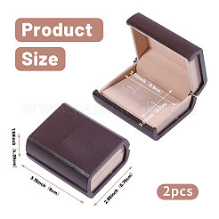 プラスチック製のジュエリーカフスボタン梱包箱  本の形  暗赤色  8x6.75x4.05cm&nbsp;CON-WH0001-66