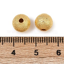 テクスチャード真鍮ビーズ  長持ちメッキ  ラックめっき  ラウンド  ゴールドカラー  8mm  穴：1.8mm&nbsp;KK-P309-01B-G