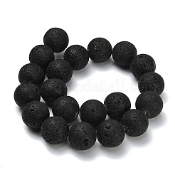 天然溶岩ロックラウンドビーズ連売り  スムーズ  20.5mm  穴：1mm  約20個/連  15.75''（40センチメートル）&nbsp;G-M169-20mm-03