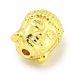 真鍮ビーズ  カドミウムフリー＆ニッケルフリー＆鉛フリー  仏頭  18KGP本金メッキ  11x9x8mm  穴：1.6mm&nbsp;KK-G493-28G