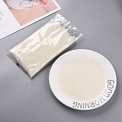 12/0 FGBグレードAラウンドガラスシードビーズ  透明インサイドカラー  ABカラーメッキ  雪  2.3x1.5mm  穴：1mm  約48500個/ポンド&nbsp;SEED-N001-E-436