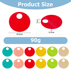90g 装飾アクセサリー  PVCプラスチック製のスパンコール/スパンコールペンダント  フラットラウンド  ミックスカラー  19.5x0.3mm  穴：5mm&nbsp;KY-HS0004-05B