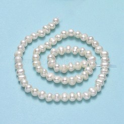 天然養殖淡水パールビーズ連売り  ポテト  ベージュ  4.5~5.2x6~6.5x5~5.5mm  穴：0.7mm  約68~70個/連  13.70~13.78インチ（34.8~35cm）&nbsp;PEAR-F018-16B-01