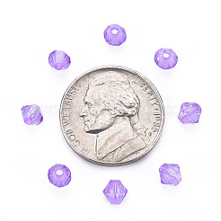 透明なアクリルビーズ  多面カット  双円錐形  暗紫色  5x4.5mm  穴：1.2mm  約5909個/243g&nbsp;LS-MACR-S373-84-B06