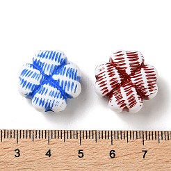 不透明なツートンカラーのアクリルビーズ  クローバー  ミックスカラー  20.5x20.5x10.5mm  穴：3mm  約240個/500g&nbsp;OACR-P034-03A-M