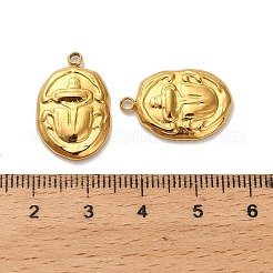 304ステンレスペンダント  オーバル  イオンプレーティング（ip）  18KGP本金メッキ  21x14x3mm  穴：1.8mm&nbsp;STAS-C152-15G