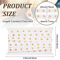 5ヤード 201ステンレススチールスナップボタンテープ  ヘリンボーン コットン ファスナー トリム リボン DIY 裁縫工芸用  ホワイト  3/4インチ（20mm）  ギャップ: 18mm&nbsp;OCOR-WH0078-190A-02G