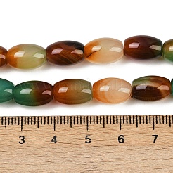 天然石瑪瑙ビーズ連売り  ライス  染め＆加熱  グリーン  11.5~12x7.5~8.5mm  穴：0.8mm  約33個/連  15.16~15.24''（38.5~38.7センチメートル）&nbsp;G-G275-A01-01