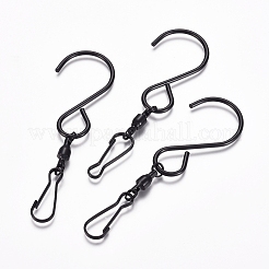 ステンレス鋼スイベルフッククリップ  吊り下げ風スピナー風鈴クリスタルツイスターパーティー用品  ガンメタ色  88mm&nbsp;FIND-WH0052-21B