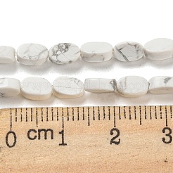 天然石ハウライトビーズ連売り  フラットオーバル  6~6.5x4~4.5x2.5mm  穴：0.6mm  約64個/連  15.94''（40.5センチメートル）&nbsp;G-M420-H14-03