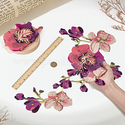 ポリエステル服パッチ  花  パープル  500x325x1mm&nbsp;PATC-WH0023-65A