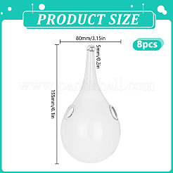 ガラス製の吊り下げ式水耕栽培用花瓶  ティアドロップ  80x155mm  穴：5mm&nbsp;AJEW-WH0752-086A