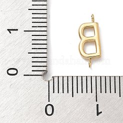 304ステンレススチールレターコネクタチャーム  14KGP本金メッキ  文字B  12x4.5x2mm  穴：1.2mm&nbsp;LS-STAS-M108-01G-02