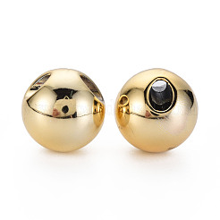 CCBプラスチックペンダント  鈴丸ビーズ  ラウンド  ライトゴールド  18mm  穴：3.5mm&nbsp;CCB-T006-105B-KC