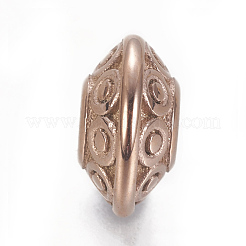 304ステンレススチールスペーサービーズ  ロンデル  ローズゴールド  8x4mm  穴：2mm&nbsp;STAS-F212-071RG