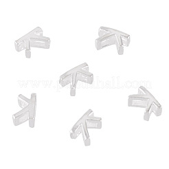 スターリングシルバーの中空イニシャルビーズ6個925個  銀  文字k  5.5~6x3.5~4x3mm  穴：3.5~4x1.3~1.7mm&nbsp;STER-TA0001-53K