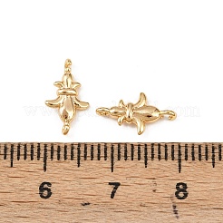 真鍮製フルール・ド・リスコネクターチャーム  18KGP本金メッキ  12x7x2mm  穴：1mm&nbsp;X-KK-H524-04G