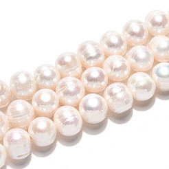 天然養殖淡水パールビーズ連売り  ポテト  乳白色  9~10.5x9~11.5mm  穴：0.7mm  約41~42個/連  14.96~15.35インチ（38~39cm）&nbsp;PEAR-N013-10G