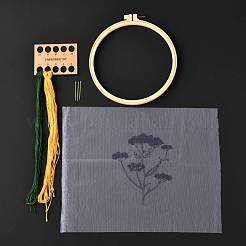 透明生地刺繍キット（DIY）  ポリウレタン弾性繊維とプラスチックフレーム＆鉄針＆色糸付き  花柄  21x20x0.9cm  内径：18のCM&nbsp;DIY-K032-79B