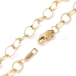男性女性のための真鍮アズキチェーンネックレス  18KGP本金メッキ  15.94インチ（40.5cm）&nbsp;NJEW-JN03735